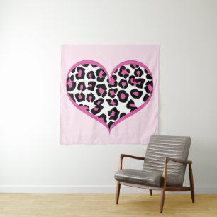 Tapete De Parede Selvagem em Heart Leopard Print