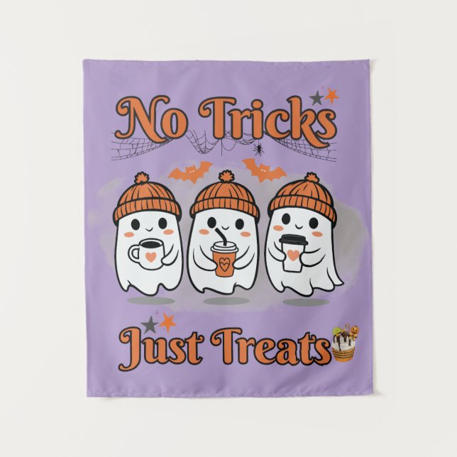 Tapete De Parede Sem Truques Apenas Tratam O Halloween (Frente)