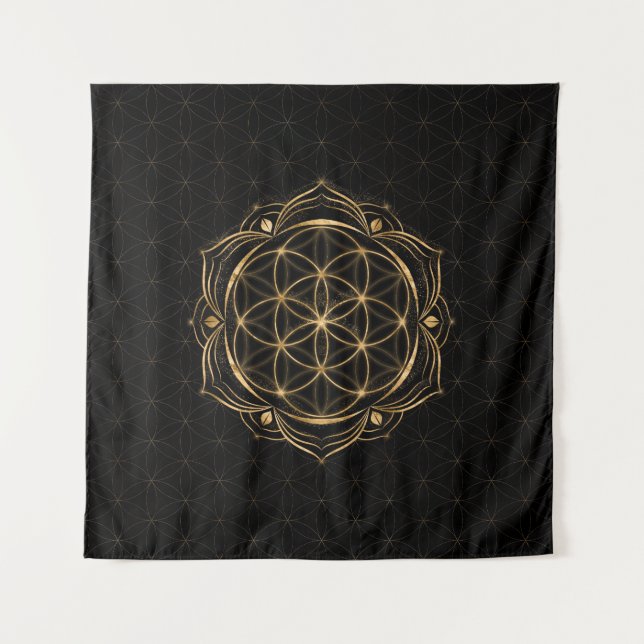 Tapete De Parede Sementes da vida em Lotus - Geometria sagrada (Frente)