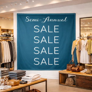 Tapete De Parede Semi Annual Sale Retail Banner Custom Blue Mall 