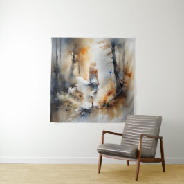 Tapete De Parede Senhora Caminhando Através De Uma Floresta