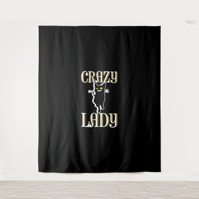 Tapete De Parede Senhora de Gato Louca (Frente)