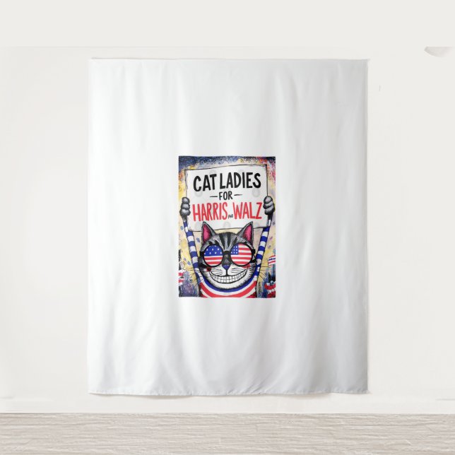Tapete De Parede Senhoras de gatos para Harris Walz (Frente)