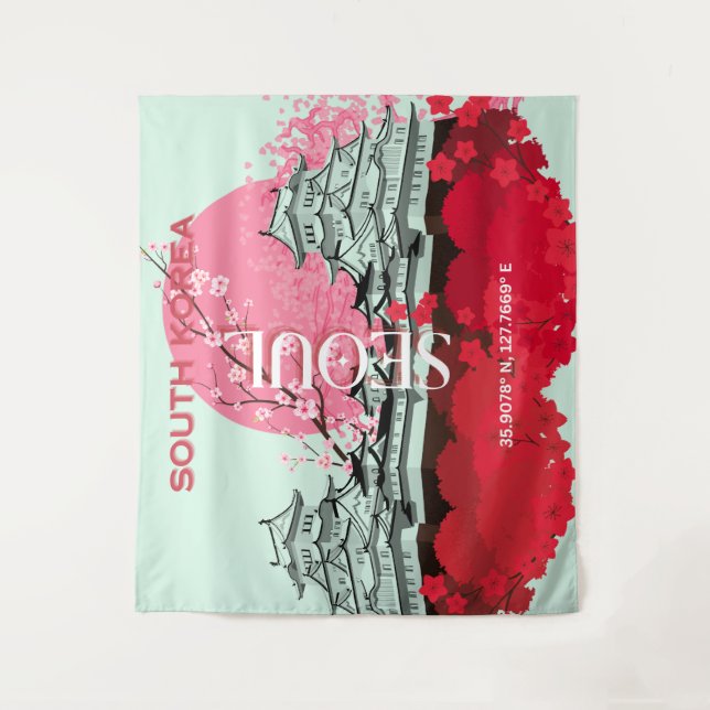 Tapete De Parede Seoul South Korea Viagem Art (Frente)