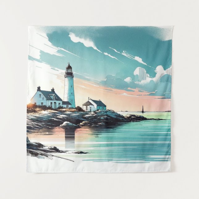 Tapete De Parede Serenidade costeira na margem de Beacon (Frente)