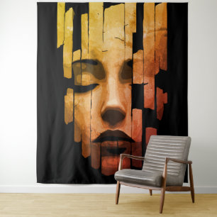 Tapete De Parede Serenidade Fragmentada – Retrato Digital Surrealis