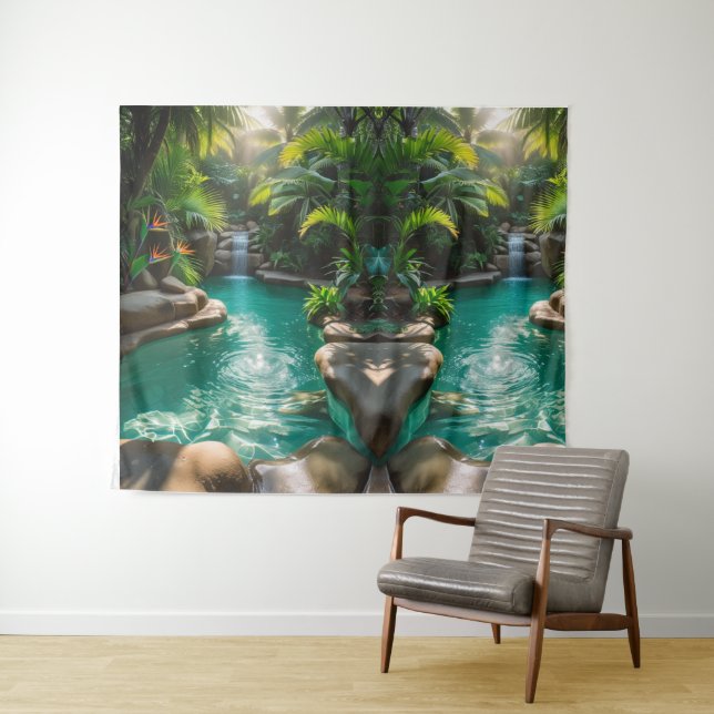 Tapete De Parede "Serenidade nos trópicos - Oásis vibrante (In Situ (Horizontal))