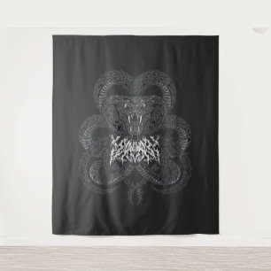 Tapete De Parede Serpente Art Déco Branca   Gráfico de Cobra Orname