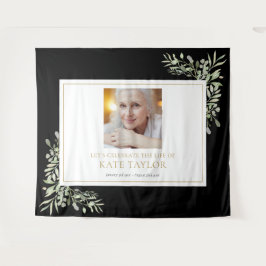 Tapete De Parede Serviço Memorial Fotográfico Funeral Dourado Negro