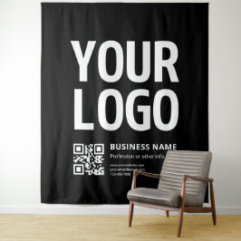 Tapete De Parede Seu logotipo c/ código QR e texto editáveis