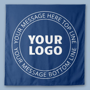 Tapete De Parede Seu logotipo e texto circular personalizável Azu