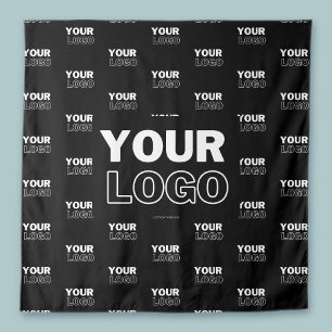 Tapete De Parede Seu Logotipo & Fundo Logotipo Repetitivo   Preto