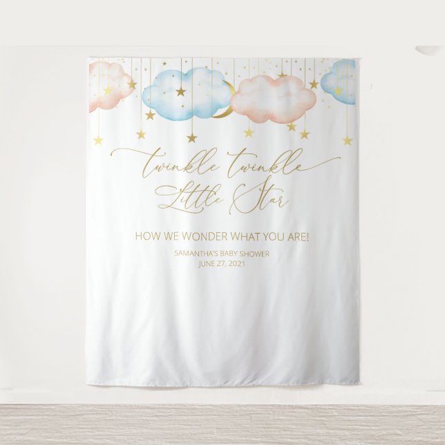 Tapete De Parede Sexo Revelar Fundo, Lua e Estrelas (Frente)