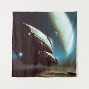 Tapete De Parede SF Orbiting Spaceship 1