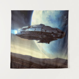 Tapete De Parede SF Orbiting Spaceship 2