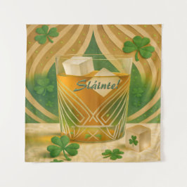 Tapete De Parede Shamrocks Irish Whiskey Tumbler "Sláinte!"