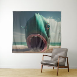 Tapete De Parede Shark sculpture on the beach