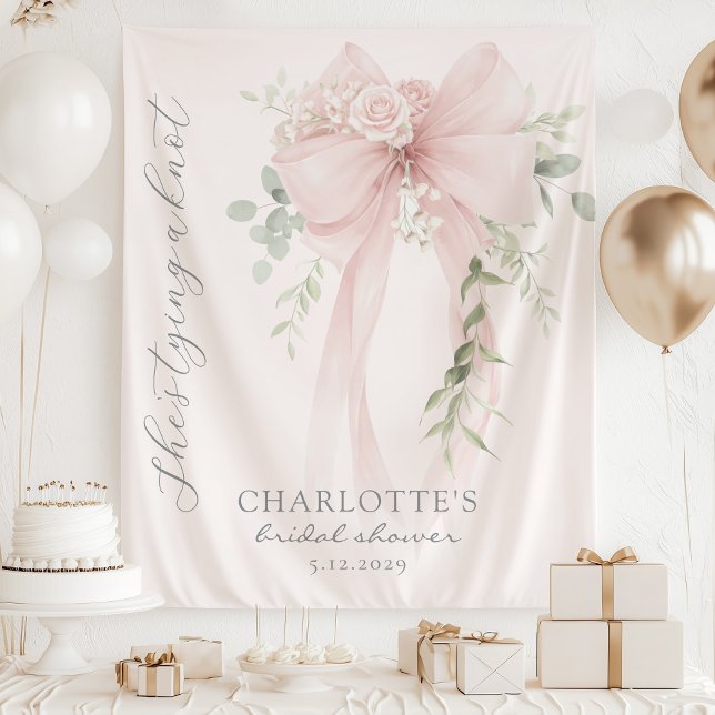 Tapete De Parede She's tying a knot Bow Bridal Shower (Criador carregado)