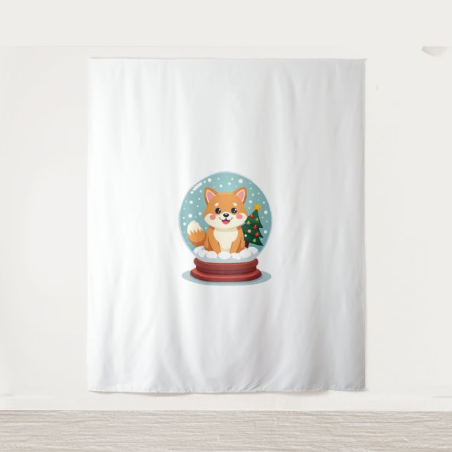Tapete De Parede Shiba Snow Globe (Frente)