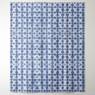 Tapete De Parede Shibori Blue White Watercolor X Decor de Padrão