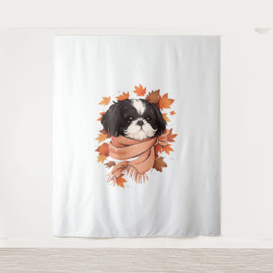 Tapete De Parede Shih Tzu Fall Dog Autumn Deixa Cópia de Ação de Gr