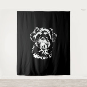 Tapete De Parede Shih Tzu Retrait Minimalista Roupa