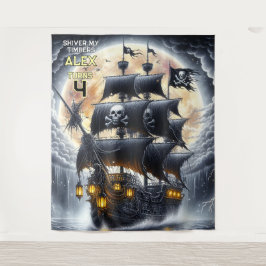 Tapete De Parede Shiver My Timbers Skull and Crossbones Pirate