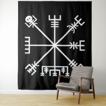 Sigilo Branco Vegvisir em Preto