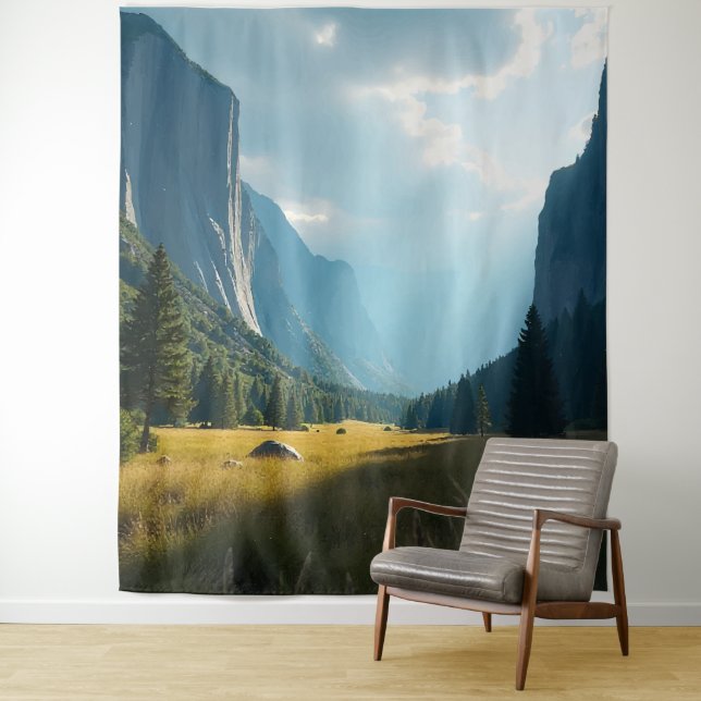 Tapete De Parede "Silêncio Iluminado pelo Sol no Vale de Granito" (In Situ)