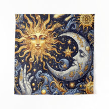 Silhueta Celestial Meia-Noite Sol e Lua