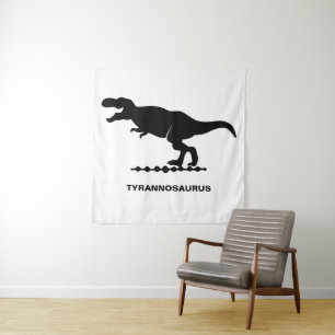Tapete De Parede Silhueta de Dinossauro Tiranossauro