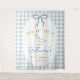 Tapete De Parede Silly Goose Blue Baby Shower Welcome Backdrop