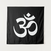 Símbolo budista hindu do Om preto Yoga branco Om