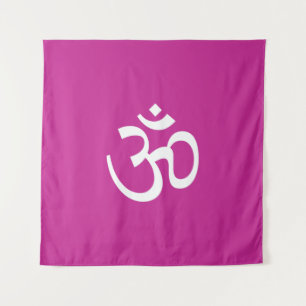 Tapete De Parede Símbolo de hinduísmo branco do Ícone fuchsia Au