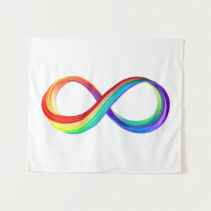 Tapete De Parede Símbolo de Infinidade Arco-Íris em Camadas