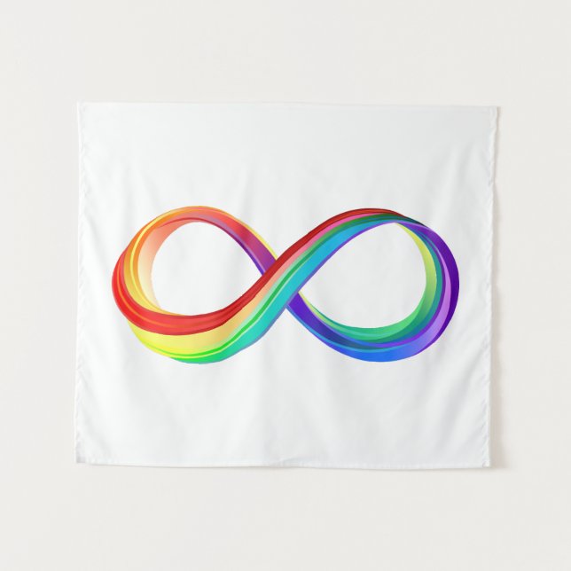 Tapete De Parede Símbolo de Infinidade Arco-Íris em Camadas (Frente (Horizontal))