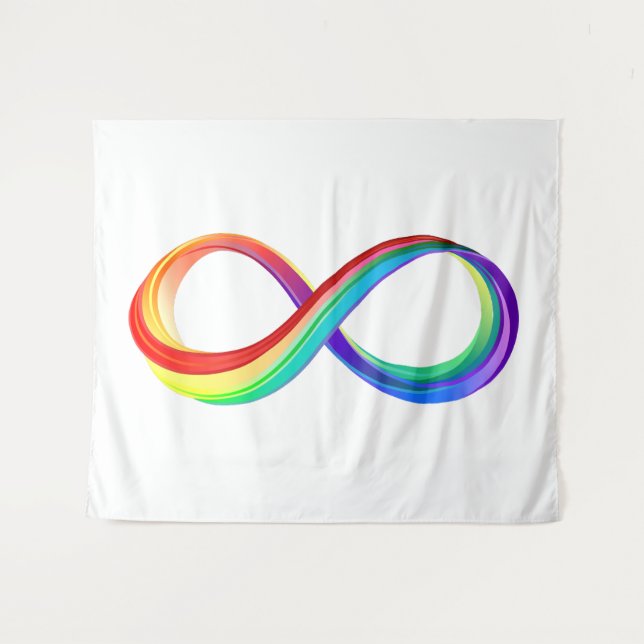 Tapete De Parede Símbolo de Infinidade Arco-Íris em Camadas (Frente (Horizontal))