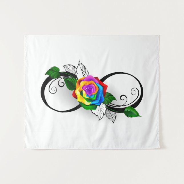 Tapete De Parede Símbolo de Infinito com Rosa Arco-íris (Frente (Horizontal))
