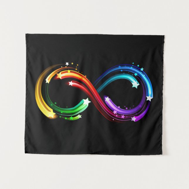 Tapete De Parede Símbolo do infinito de cometas arco-íris (Frente (Horizontal))