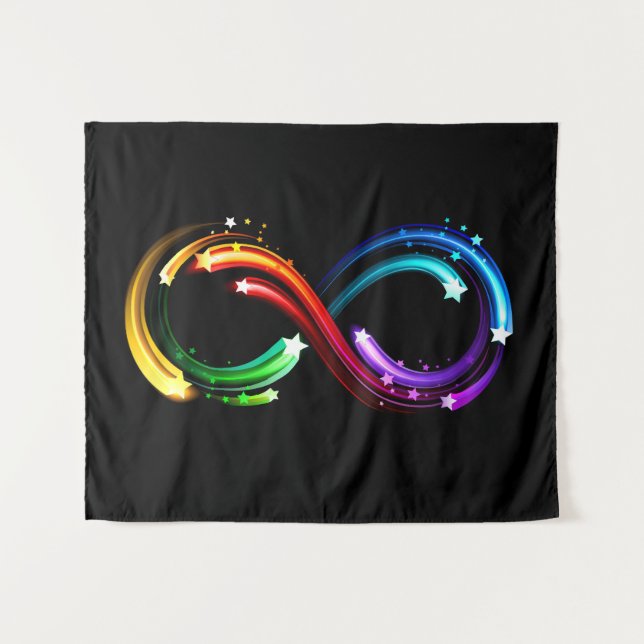 Tapete De Parede Símbolo do infinito de cometas arco-íris (Frente (Horizontal))