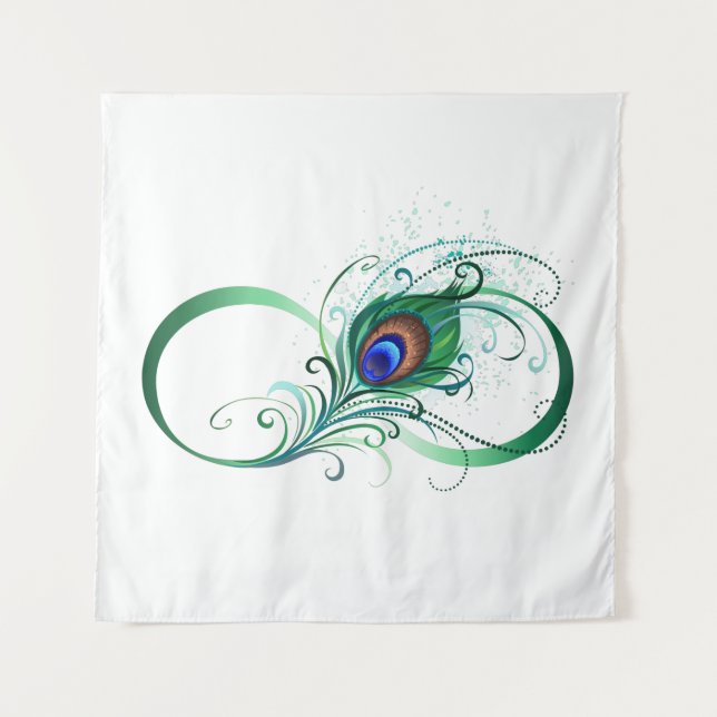 Tapete De Parede Símbolo Infinito com Pavão (Frente)