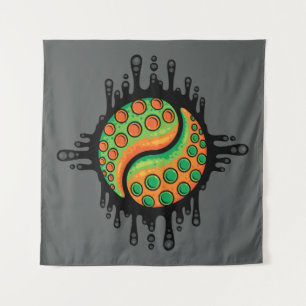Tapete De Parede Símbolo Inky Octopus Tentacle Yin Yang