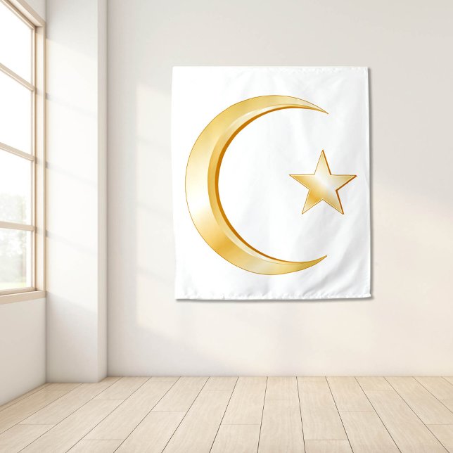 Tapete De Parede Símbolo Islâmico (Islam Symbol Tapestry.
Crescent moon and star, symbol of Islam.)