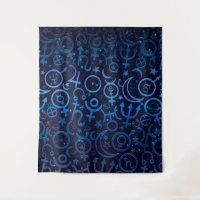 Símbolos Planetários Azuis Universo Místico Planet