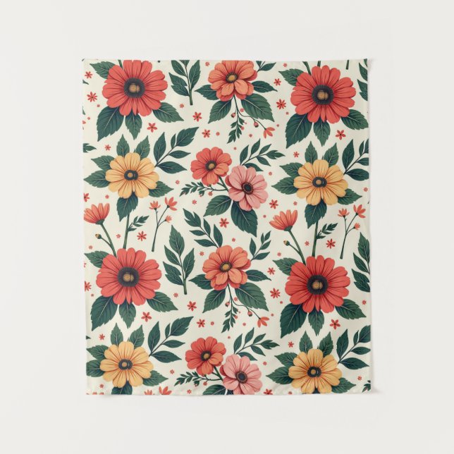 Tapete De Parede Simetria Floral Clássica (Frente)