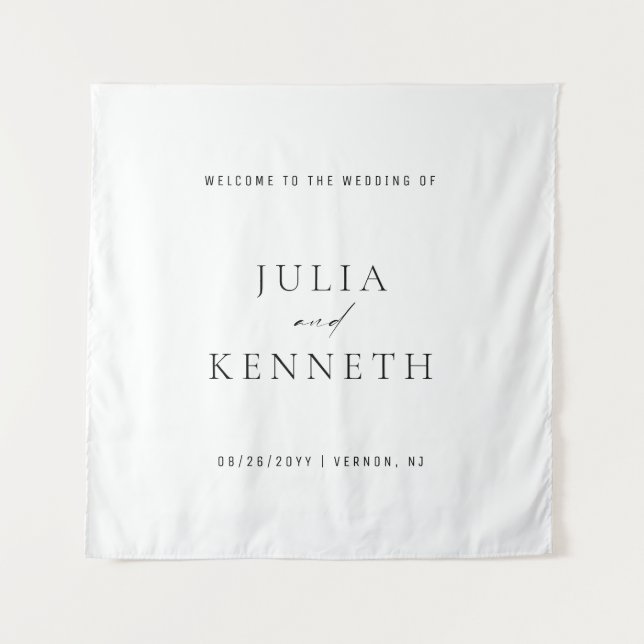 Tapete De Parede Simple Clean Elegant Wedding Welcome Sign (Frente (Horizontal))