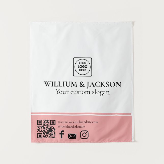 Tapete De Parede Simple Logo QR Vendor Event Promotional Display (Frente)