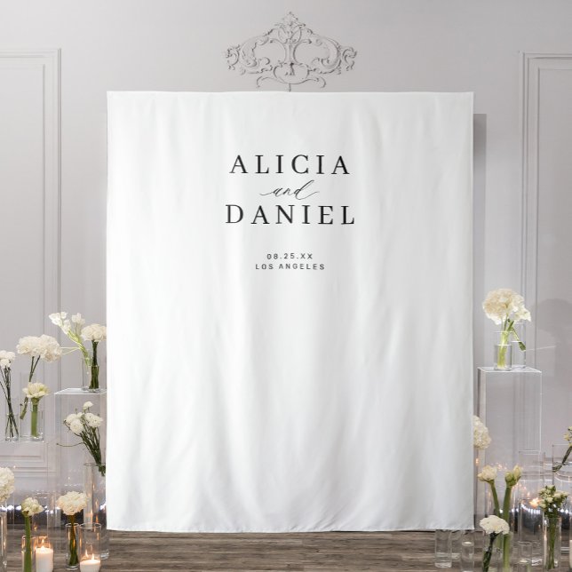 Tapete De Parede Simples e moderno cenário de casamento preto e bra (Criador carregado)