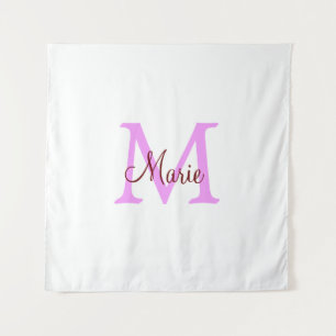 Tapete De Parede simples minimalista adicionar nome monograma rosa