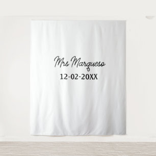 Tapete De Parede simples monograma minimalista sra Sr nome data ano